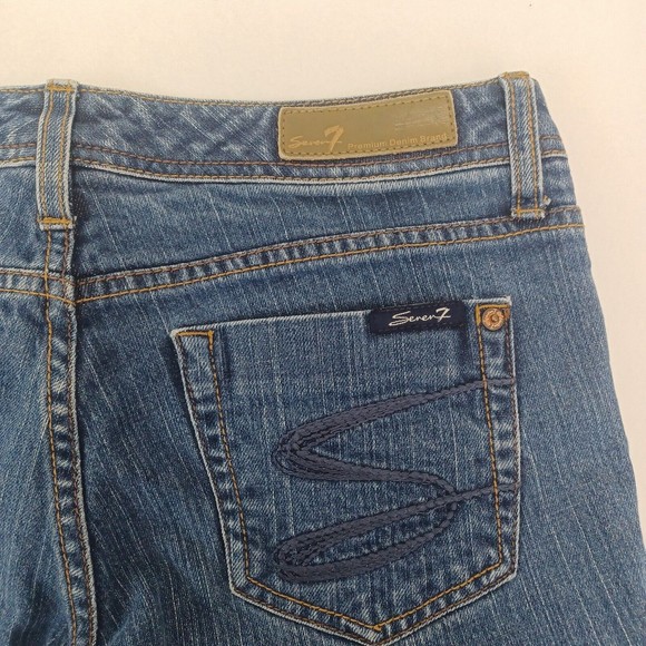 Seven 7  Flare Wide Leg Jeans Medium Wash Size 30 BELL - Picture 5 of 11